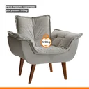Ver imagem 4 de Poltrona Decorativa Estofada Eros Montana Estofados Prata Veludo Cinza