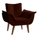 Ver imagem 2 de Poltrona Decorativa Estofada Eros Montana Estofados Veludo Marrom