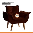 Ver imagem 4 de Poltrona Decorativa Estofada Eros Montana Estofados Veludo Marrom