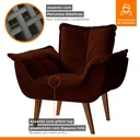 Ver imagem 5 de Poltrona Decorativa Estofada Eros Montana Estofados Veludo Marrom