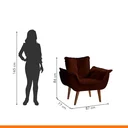 Ver imagem 3 de Poltrona Decorativa Estofada Eros Montana Estofados Veludo Marrom