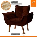 Ver imagem 7 de Poltrona Decorativa Estofada Eros Montana Estofados Veludo Marrom