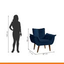 Ver imagem 3 de Poltrona Decorativa Estofada Eros Montana Estofados Veludo Azul Marinho
