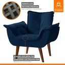 Ver imagem 5 de Poltrona Decorativa Estofada Eros Montana Estofados Veludo Azul Marinho