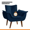 Ver imagem 4 de Poltrona Decorativa Estofada Eros Montana Estofados Veludo Azul Marinho