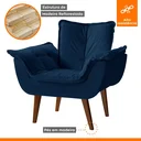 Ver imagem 7 de Poltrona Decorativa Estofada Eros Montana Estofados Veludo Azul Marinho