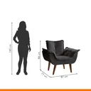 Ver imagem 3 de Poltrona Decorativa Estofada Eros Montana Estofados Cinza Veludo Grafite