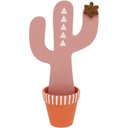 Ver imagem 1 de Penélope Adorno 27x14x8cm Madeira Rosa Cacto