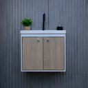 Ver imagem 2 de Gabinete Armário para Banheiro 50cm Mdf com Cuba - Bergamo