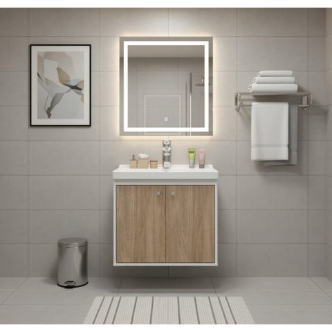 Gabinete Armário para Banheiro 50cm Mdf com Cuba - Bergamo