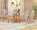 Ver mais imagens de Conjunto Sala de Jantar Mesa Téssera 120 Tampo Vidro Off White com 4 Cadeiras Téssera - Lopas Amendo