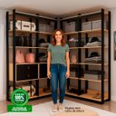 Ver imagem 6 de Guarda-roupas Genialflex Closet Modulado 4 Gavetas Mais Prateleiras Freijó Preto Fosco