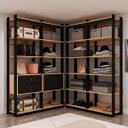 Ver imagem 1 de Guarda-roupas Genialflex Closet Modulado 4 Gavetas Mais Prateleiras Freijó Preto Fosco
