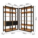 Ver imagem 3 de Guarda-roupas Genialflex Closet Modulado 4 Gavetas Mais Prateleiras Freijó Preto Fosco
