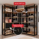 Ver imagem 5 de Guarda-roupas Genialflex Closet Modulado 4 Gavetas Mais Prateleiras Freijó Preto Fosco