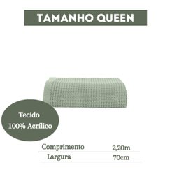 Peseira Cama Queen Verde Tricô Decoração Luxo Prime - 2