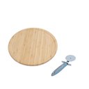 Ver imagem 1 de Kit tábua bambu giratória e cortador pizza azul 2 pç – Oikos