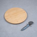 Ver imagem 5 de Kit tábua bambu giratória e cortador pizza azul 2 pç – Oikos