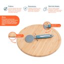 Ver imagem 3 de Kit tábua bambu giratória e cortador pizza azul 2 pç – Oikos