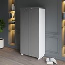 Ver imagem 1 de Armário Alto para Escritório com Portas e 4 Prateleiras 80 x 45 x 160 cm F5 Office Cor:Cinza