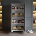 Ver imagem 5 de Armário Alto para Escritório com Portas e 4 Prateleiras 80 x 45 x 160 cm F5 Office Cor:Cinza