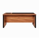 Ver imagem 5 de Mesa de Escritório Diretor com Caixa de Tomadas e Porta Objetos 180cm Corporate Nogal e Preto Marrom