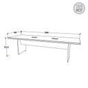 Ver imagem 3 de Mesa Reunião Escritório 6 Lugares 250x90cm 2 Caixas de Tomadas Pés Painel 100% MDF Corporate