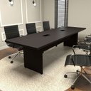 Ver imagem 1 de Mesa Reunião Escritório 6 Lugares 250x90cm 2 Caixas de Tomadas Pés Painel 100% MDF Corporate