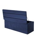 Ver imagem 2 de Caldadeira Baú Recamier Solteiro 100CM Argentina Courino Azul Marinho - D A DECOR