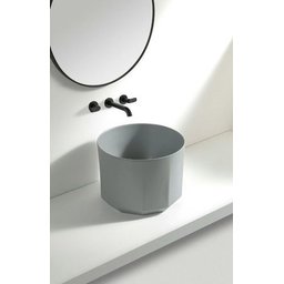 Cuba Apoio Evier Secchio Grigio Lavabo Banheiro Cinza Fosco - 1