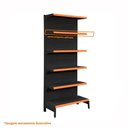 Ver imagem 3 de Gôndola Prateleira Preta para Supermercado 6 Níveis 40x30 New Plus 2,00 Parede Inicial Pe Laranja