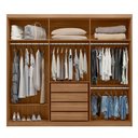 Ver imagem 3 de Guarda Roupa Dalila 3 Portas, 4 Gavetas e 4 Cabideiros Flex Amêndola com Espelho - Demóbile