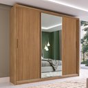 Ver imagem 2 de Guarda Roupa Dalila 3 Portas, 4 Gavetas e 4 Cabideiros Flex Amêndola com Espelho - Demóbile