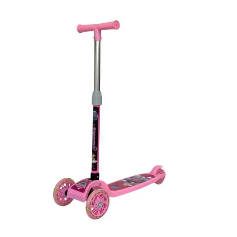 Patinete Infantil 3 Rodas com Led Dobrável e Altura Ajustável – para Crianças de 2 a 8 Anos - Rosa