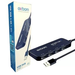 Hub Usb Régua 4 Em 1 Universal 2.0 - Exbom - 3