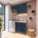Ver imagem 2 de Lavanderia Modulada Kappesberg Celeste 3 Peças Nogueira/azul 140cm