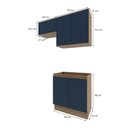 Ver imagem 4 de Lavanderia Modulada Kappesberg Celeste 3 Peças Nogueira/azul 140cm