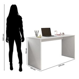 Mesa para Computador e Gaveteiro Gávea com Chave 4 Gavetas Branco Fosco - Móveis Leão - 3