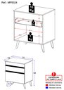 Ver imagem 3 de Gabinete Banheiro 1 Porta e 1 Gav Retrô 70cm Multimóveis Mp5024 Preto