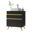 Ver imagem 2 de Gabinete Banheiro 1 Porta e 1 Gav Retrô 70cm Multimóveis Mp5024 Preto