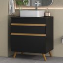 Ver imagem 1 de Gabinete Banheiro 1 Porta e 1 Gav Retrô 70cm Multimóveis Mp5024 Preto