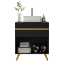 Ver imagem 4 de Gabinete Banheiro 1 Porta e 1 Gav Retrô 70cm Multimóveis Mp5024 Preto