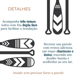 Remo Decorativo para Parede Kit com 3 Remos - 4