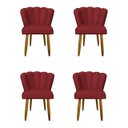 Ver imagem 1 de Kit 4 Cadeiras Flor para Quarto Penteadeira - Balaqui Decor Cor:vermelho