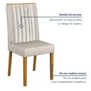 Ver imagem 7 de Kit 4 Cadeiras para Sala de Jantar Pés em Madeira Maciça Mari Branco/Cinamomo/Veludo Palha