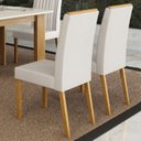 Ver mais imagens de Kit 4 Cadeiras para Sala de Jantar Pés em Madeira Maciça Mari Branco/Cinamomo/Veludo Palha