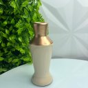 Ver imagem 3 de Vaso garrafa bege e cobre decorativo de cerâmica moderno
