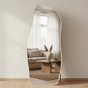 Ver imagem 1 de Espelho Grande Corpo Inteiro com Moldura Metal Orgânico 150x60cm com Suporte de Chão