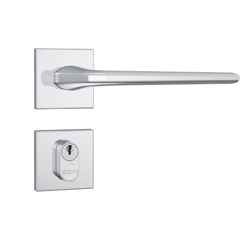 Fechadura Stam 803/27 Roseta Quadrada Externa - Cromado