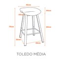 Ver imagem 2 de Kit com 4 Banquetas Toledo Média Polipropileno com Base Aço e Acabamento Idêntico a Madeira - Fendi